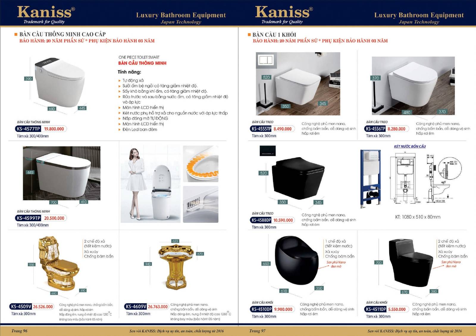 Bảng giá và Catalogue Thiết bị vệ sinh KANISS mới nhất 2025 /Page 49